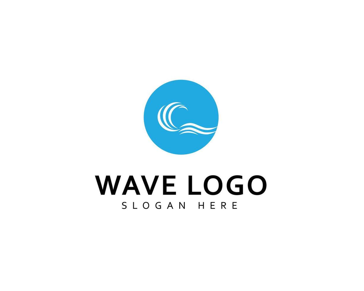 Blue Wave Logo . Wave In Circle Shape vector