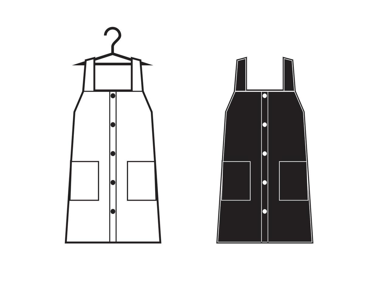 woman summer dress icon with buttons vector