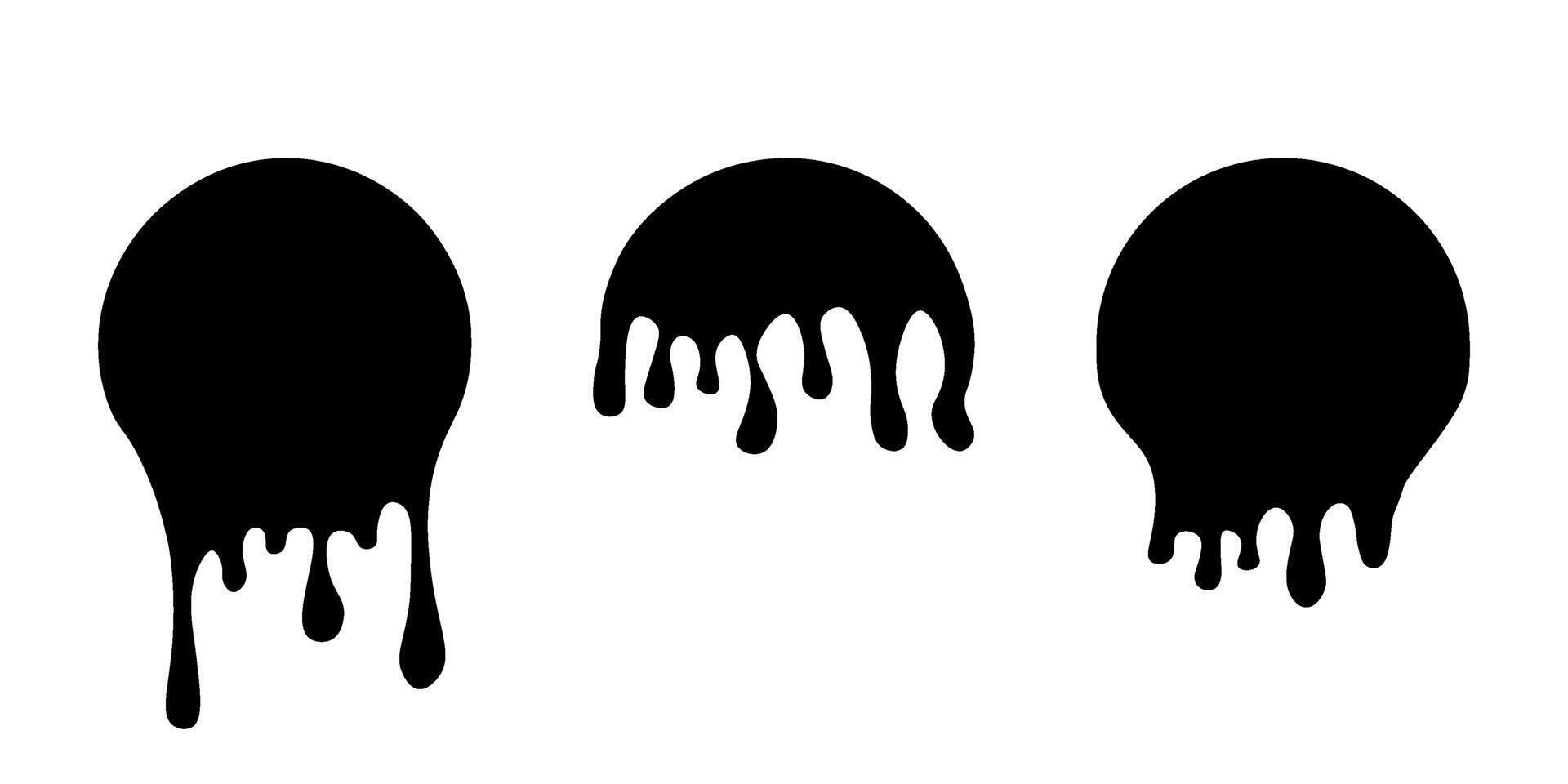 Set of drip labels. Paint drip stickers. vector