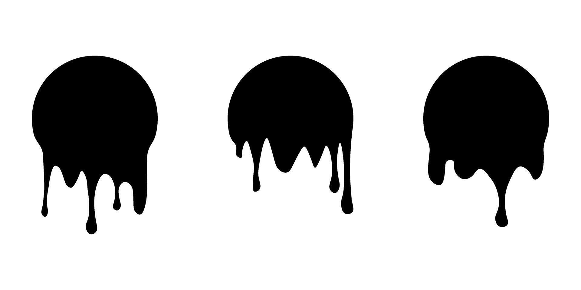 Set of drip labels. Paint drip stickers. vector