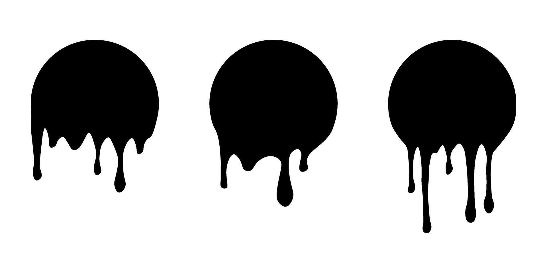 Set of drip labels. Paint drip stickers. vector