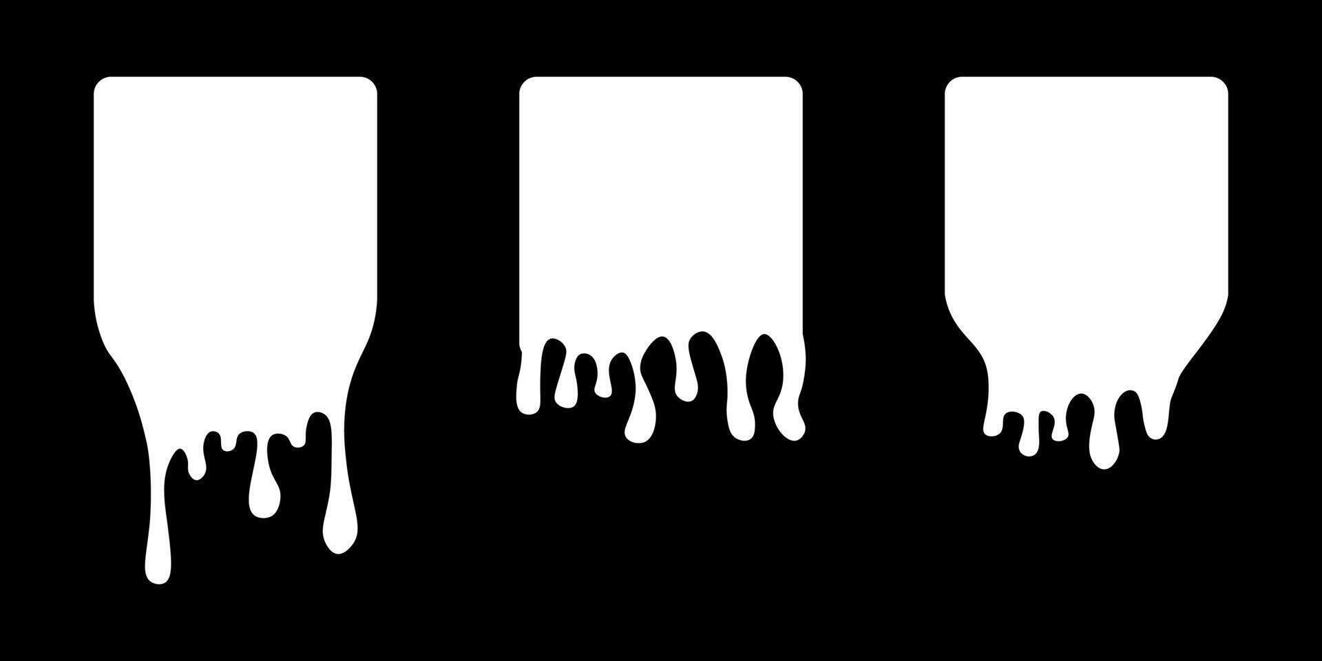Set of drip labels. Paint drip stickers. vector