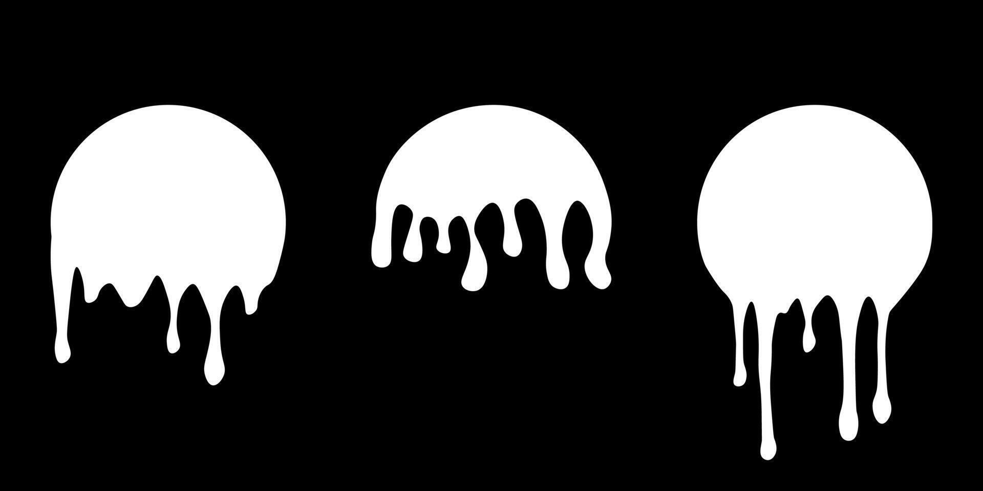 Set of drip labels. Paint drip stickers. vector