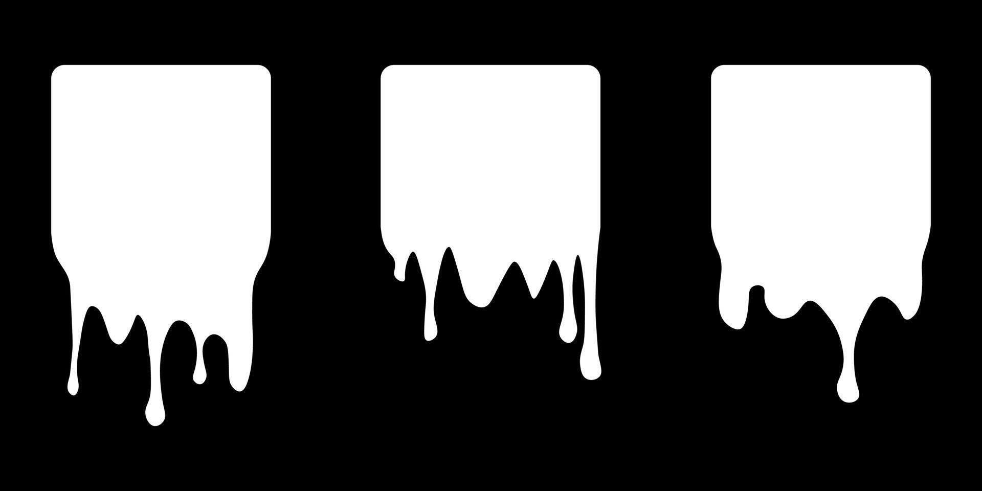 Set of drip labels. Paint drip stickers. vector
