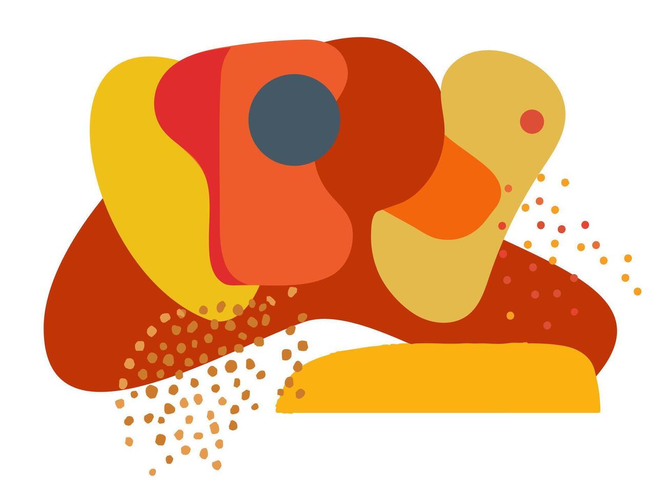 abstract background circle line round and free form orange yellow red background vector