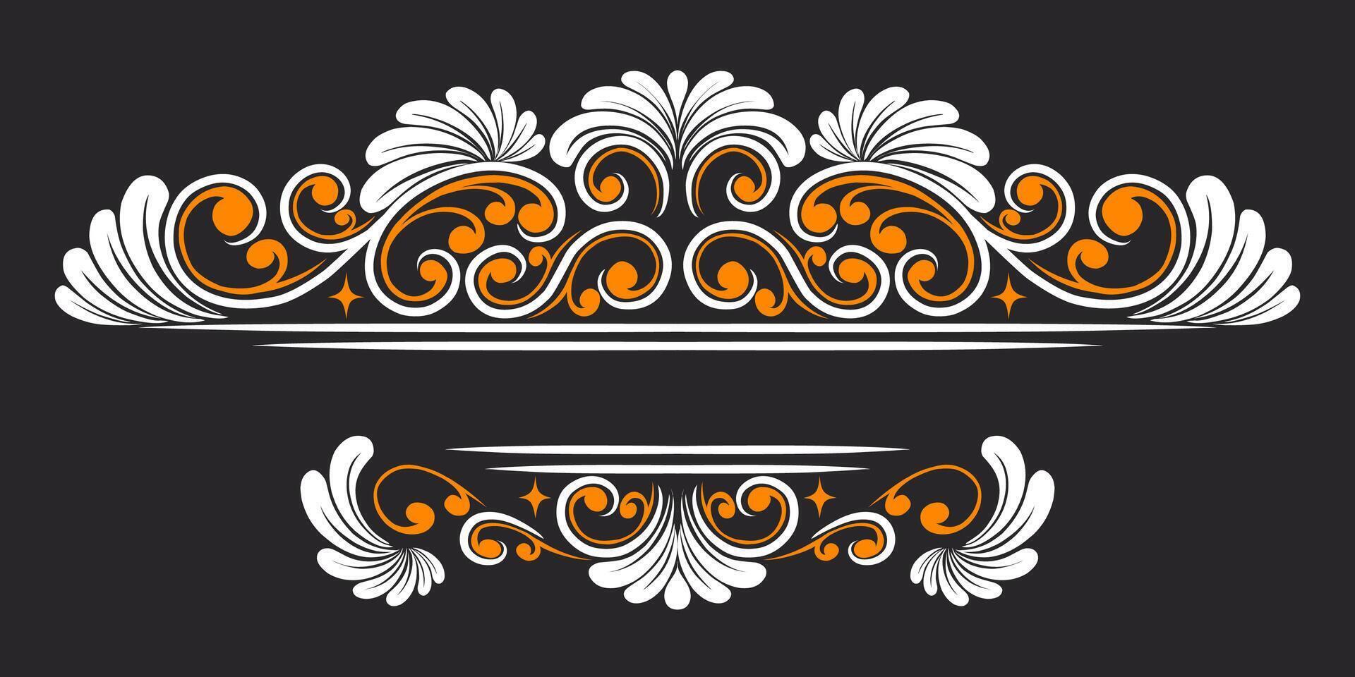 Vintage Baroque Victorian frame border victorian monogram floral engraved scroll ornament wedding vector