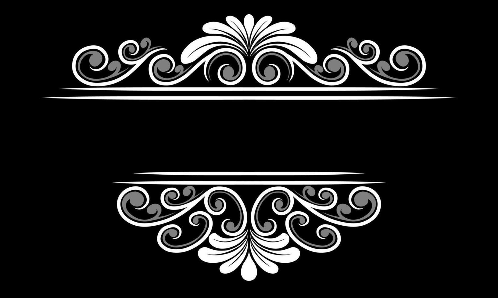 Vintage Baroque Victorian frame border monogram floral engraved scroll ornament wedding vector