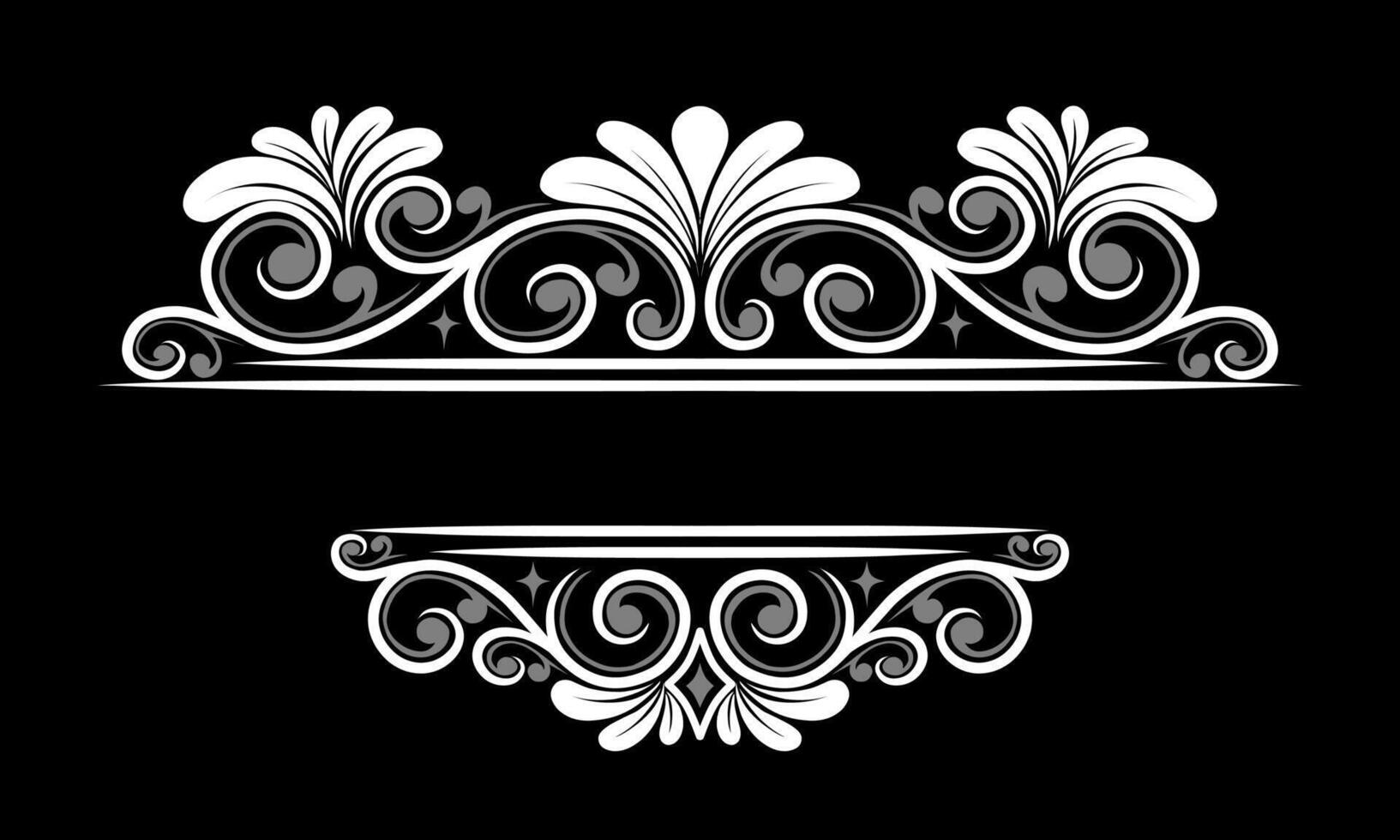 Vintage Baroque Victorian frame border monogram floral engraved scroll ornament wedding vector
