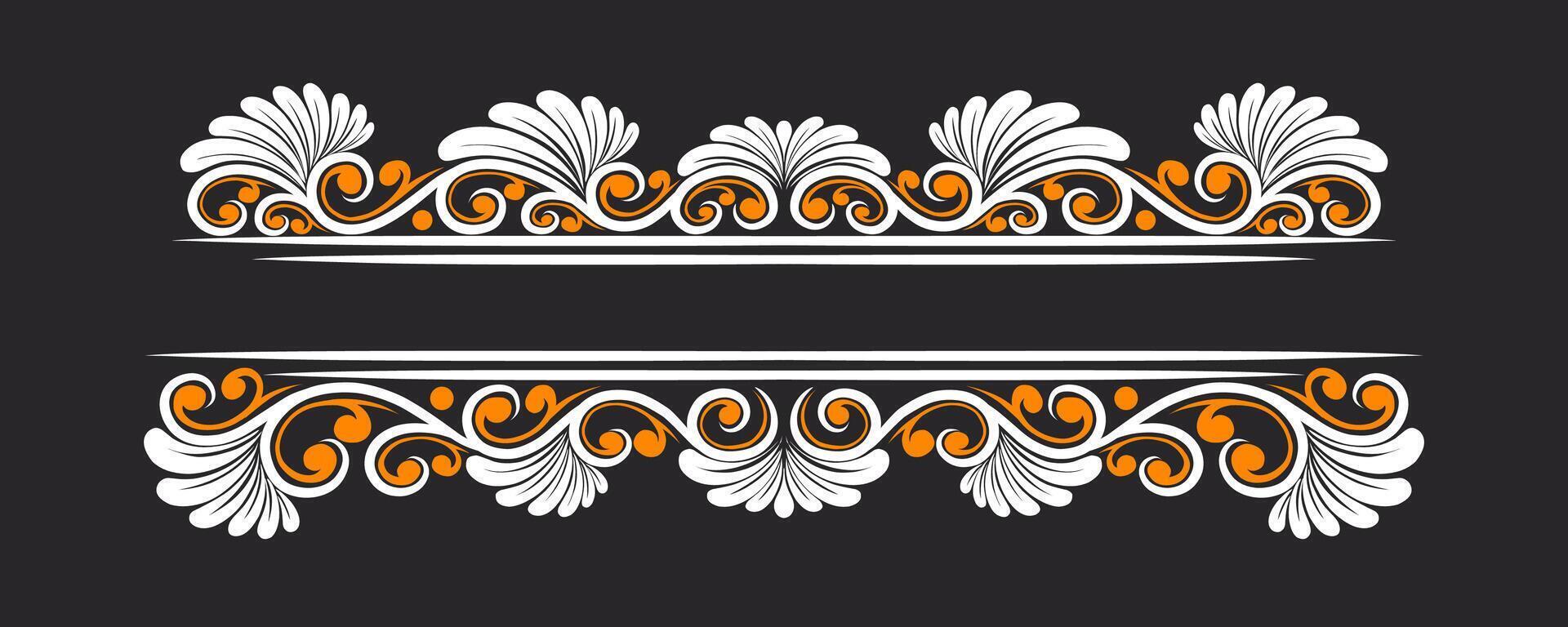 Vintage Baroque Victorian frame border victorian monogram floral engraved scroll ornament wedding vector