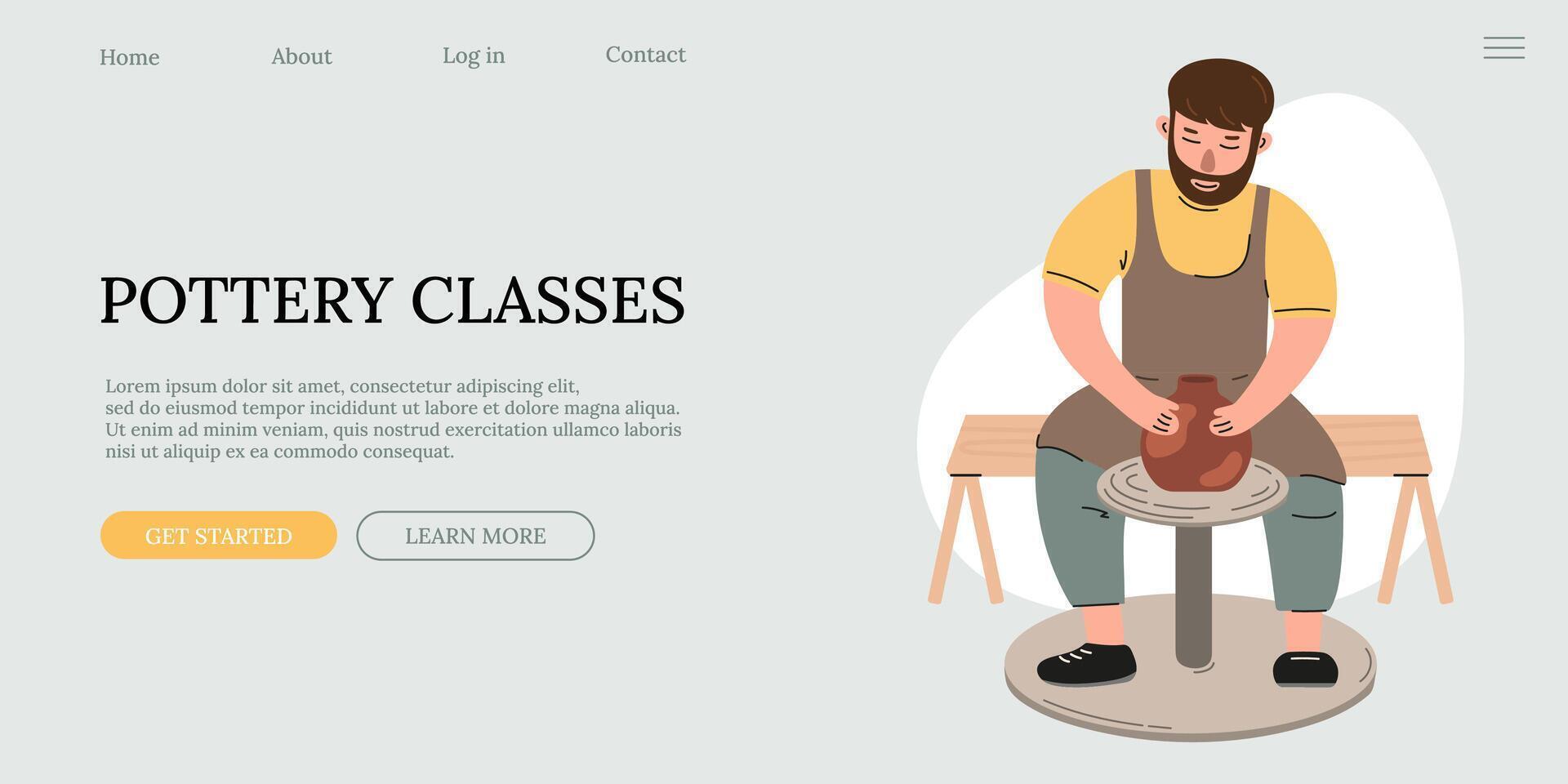 Modern banner for ceramics courses vector