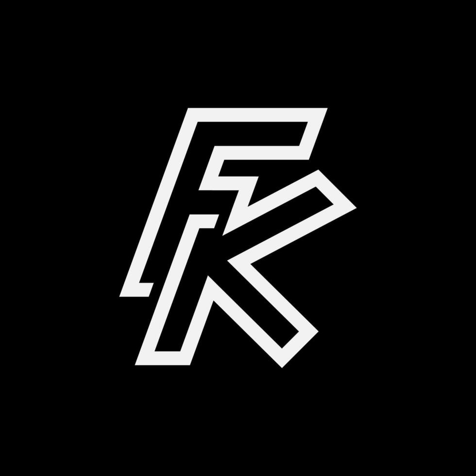 Letter FK or KF Logo, Monogram Logo letter F with K combination, design logo template element, illustration vector
