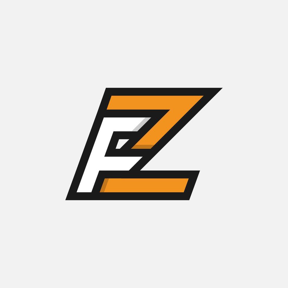 Letter FZ or ZF Logo, Monogram Logo letter F with Z combination, design logo template element, illustration vector