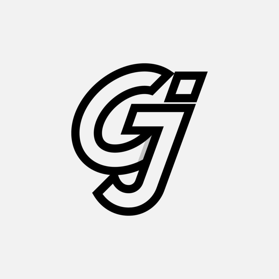 Letter GJ or JG Logo, Monogram Logo letter G with J combination, design logo template element, illustration vector