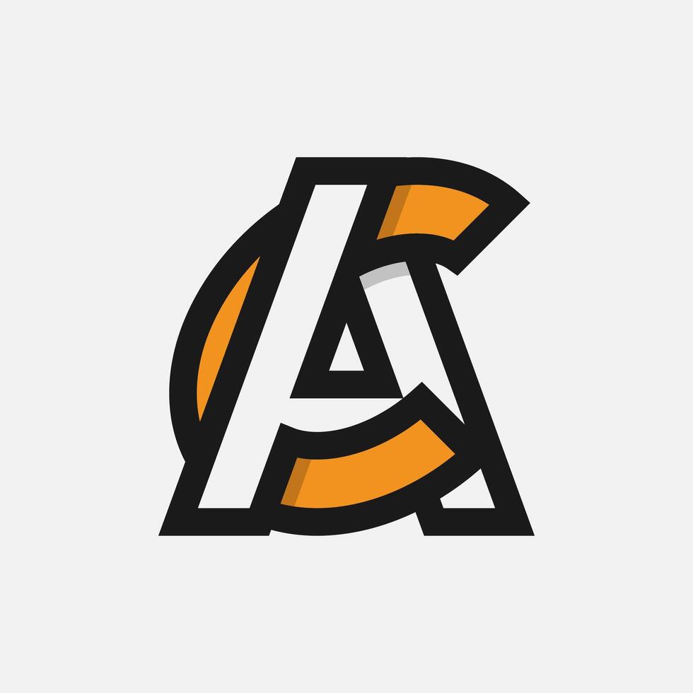 Letter AC or CA Logo, Monogram Logo letter A with C combination, design logo template element, illustration vector