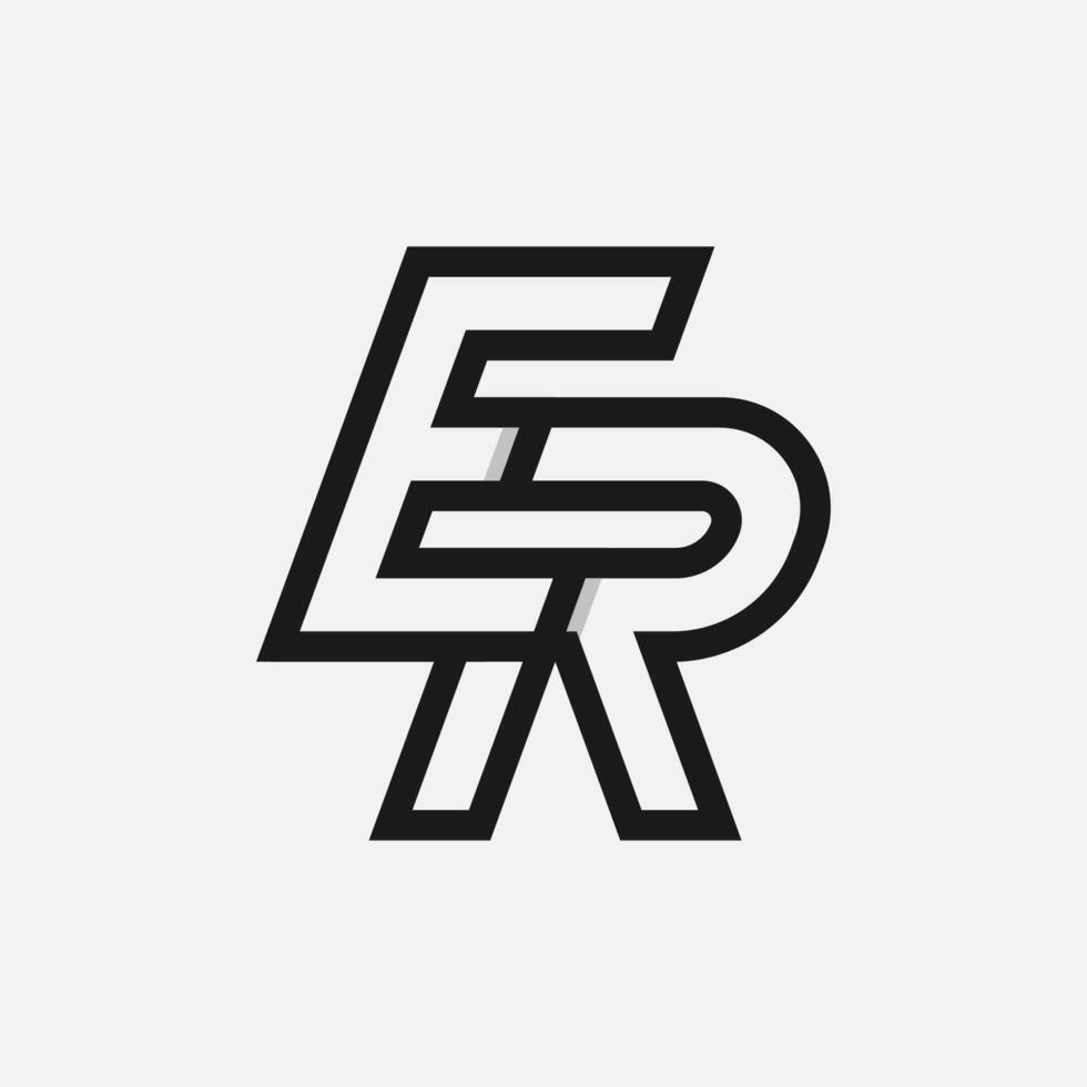 Letter ER or RE Logo, Monogram Logo letter E with R combination, design logo template element, illustration vector