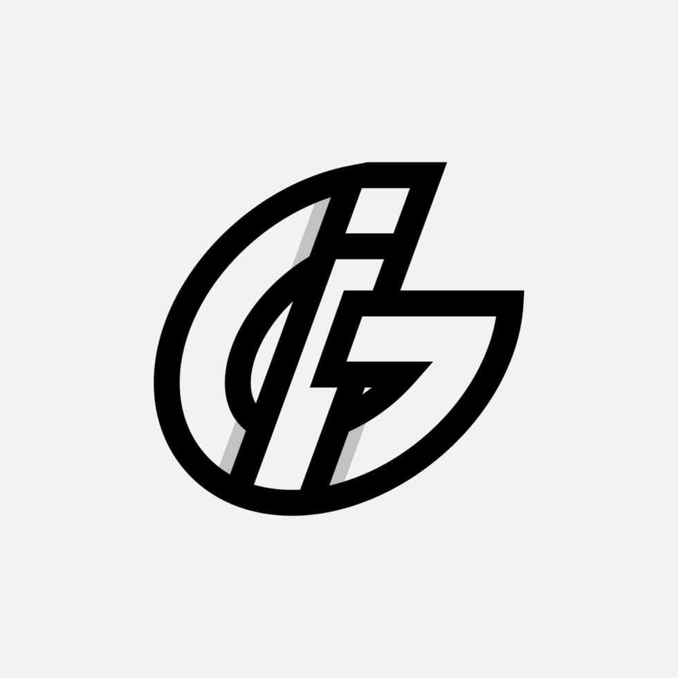 Letter GI or IG Logo, Monogram Logo letter G with I combination, design logo template element, illustration vector