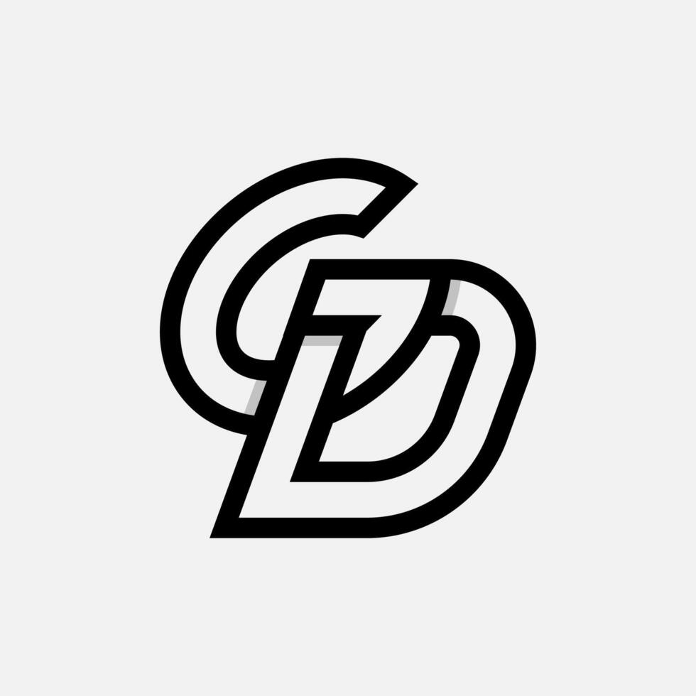 Letter GD or DG Logo, Monogram Logo letter G with D combination, design logo template element, illustration vector