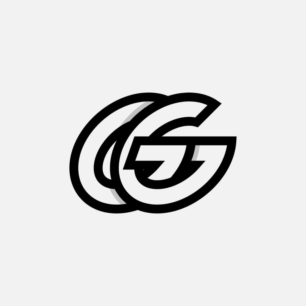 Letter GG Logo, Monogram Logo letter G with G combination, design logo template element, illustration vector