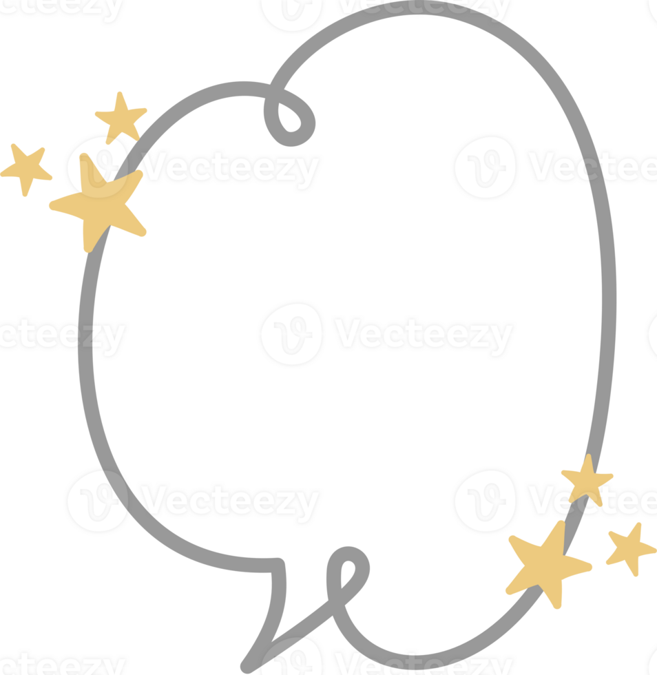 Hand draw doodle speech bubble balloon, icon sticker memo keyword planner text box banner png