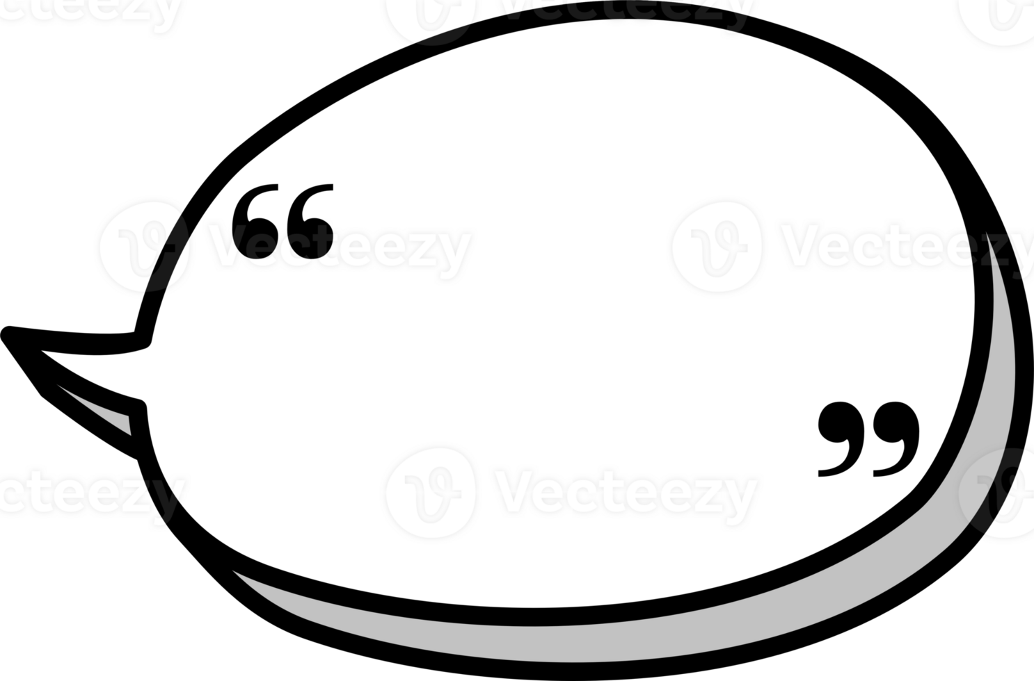 3d black and white color speech bubble balloon with quotation marks, icon sticker memo keyword planner text box banner png