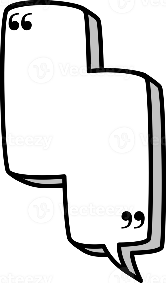 3d black and white color speech bubble balloon with quotation marks, icon sticker memo keyword planner text box banner png