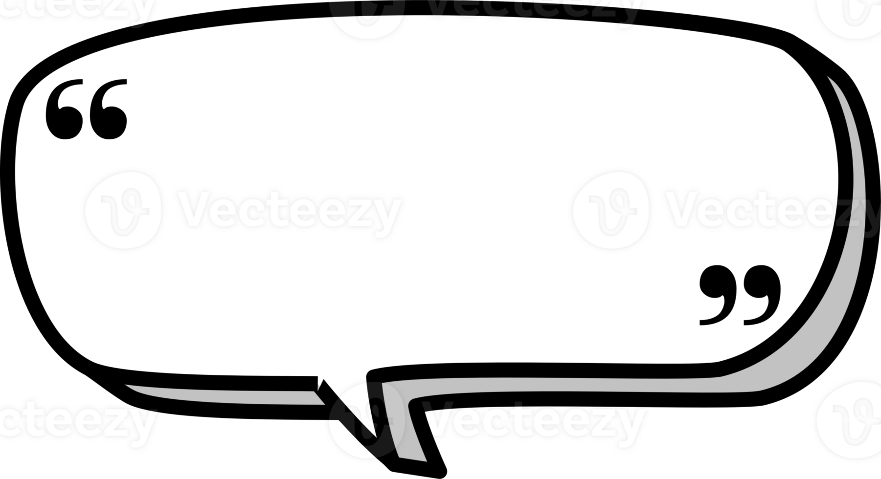 3d black and white color speech bubble balloon with quotation marks, icon sticker memo keyword planner text box banner png
