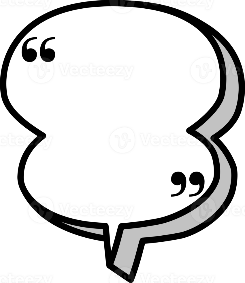 3d black and white color speech bubble balloon with quotation marks, icon sticker memo keyword planner text box banner png