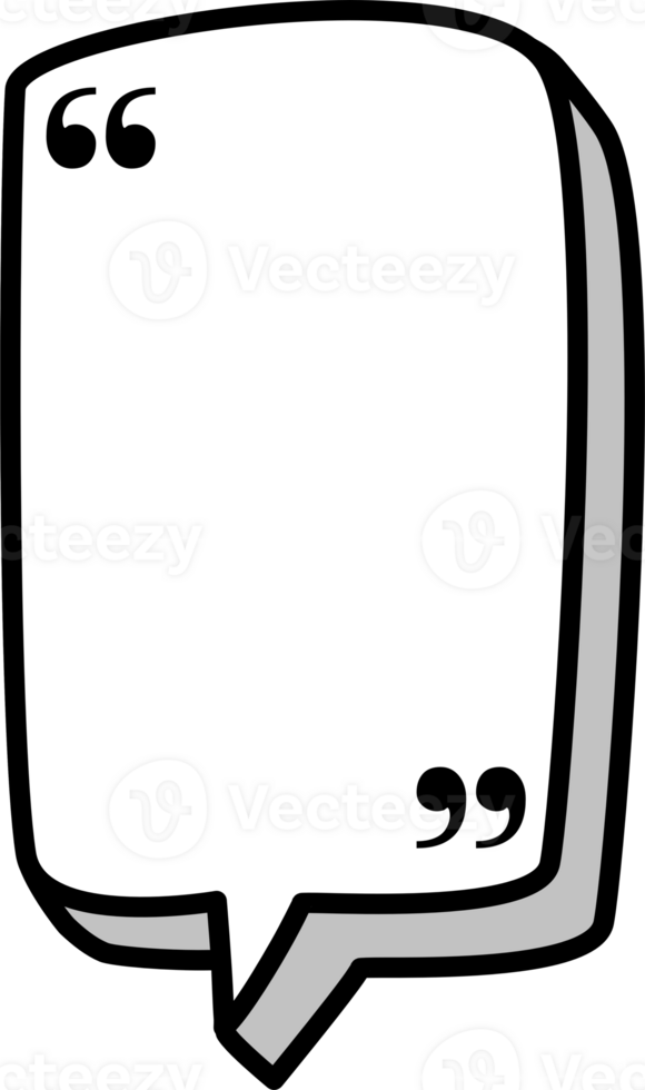 3d black and white color speech bubble balloon with quotation marks, icon sticker memo keyword planner text box banner png