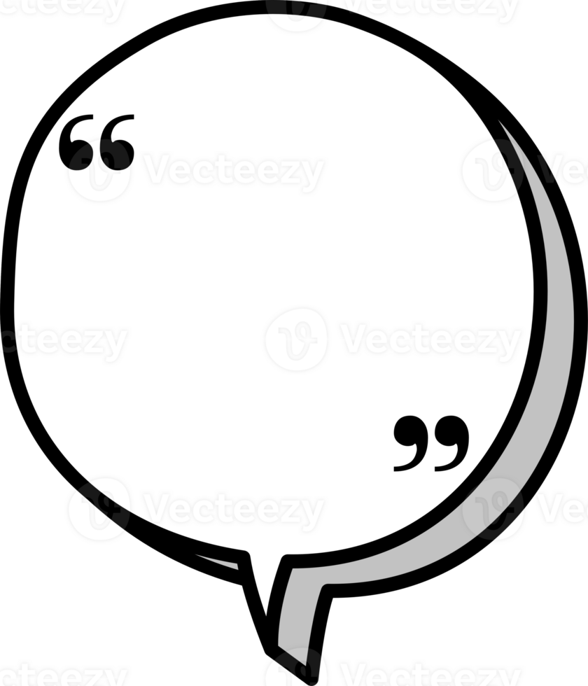 3d black and white color speech bubble balloon with quotation marks, icon sticker memo keyword planner text box banner png