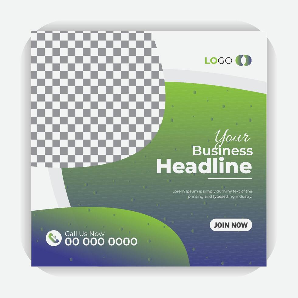 Corporate marketing flyer style social media post design creative colorful design and unique layout template, square add banner vector