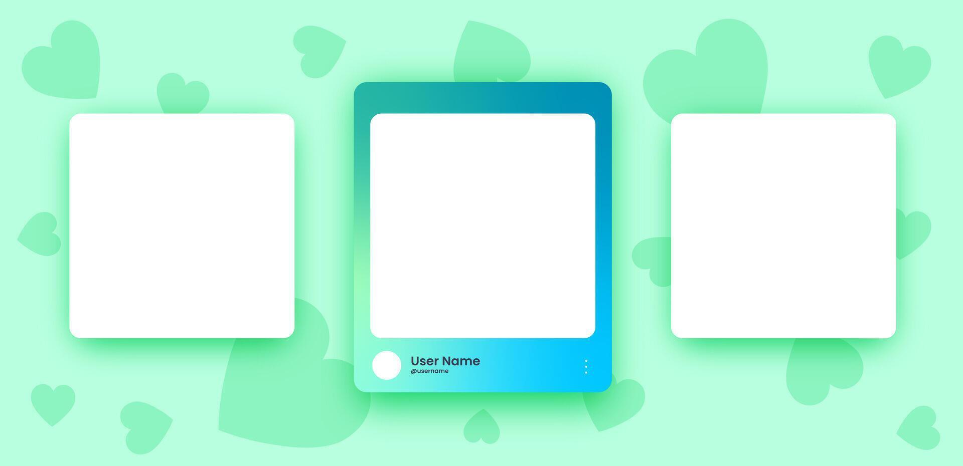 Social media frame collection template. Colorful social media interface. vector