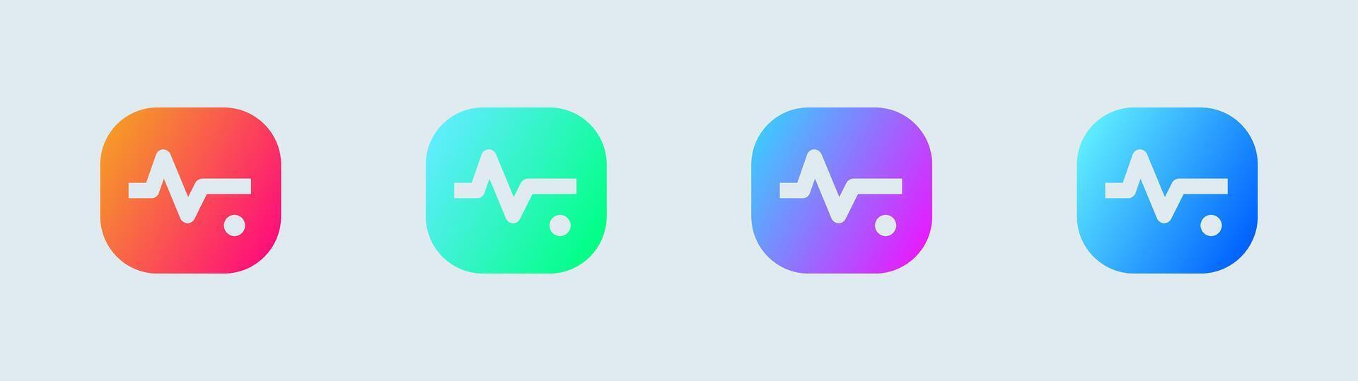 Heart beat solid icon in gradient colors. Health signs illustration. vector
