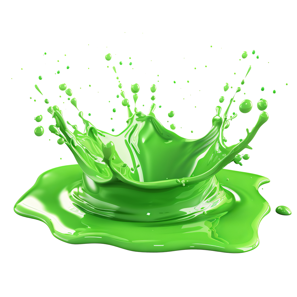 isolated green liquid splash transparent background png