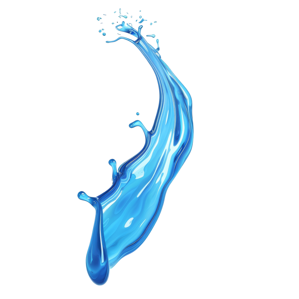 isolated blue liquid splash transparent background png