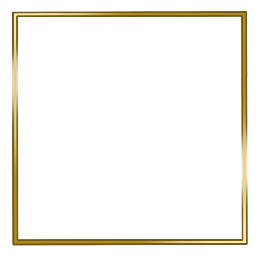 Gold Square Frame on Transparent Background png