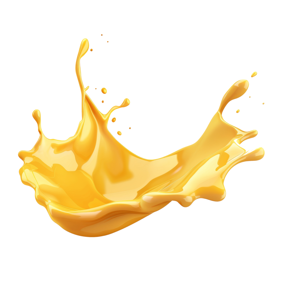 isolated yellow liquid splash transparent background png