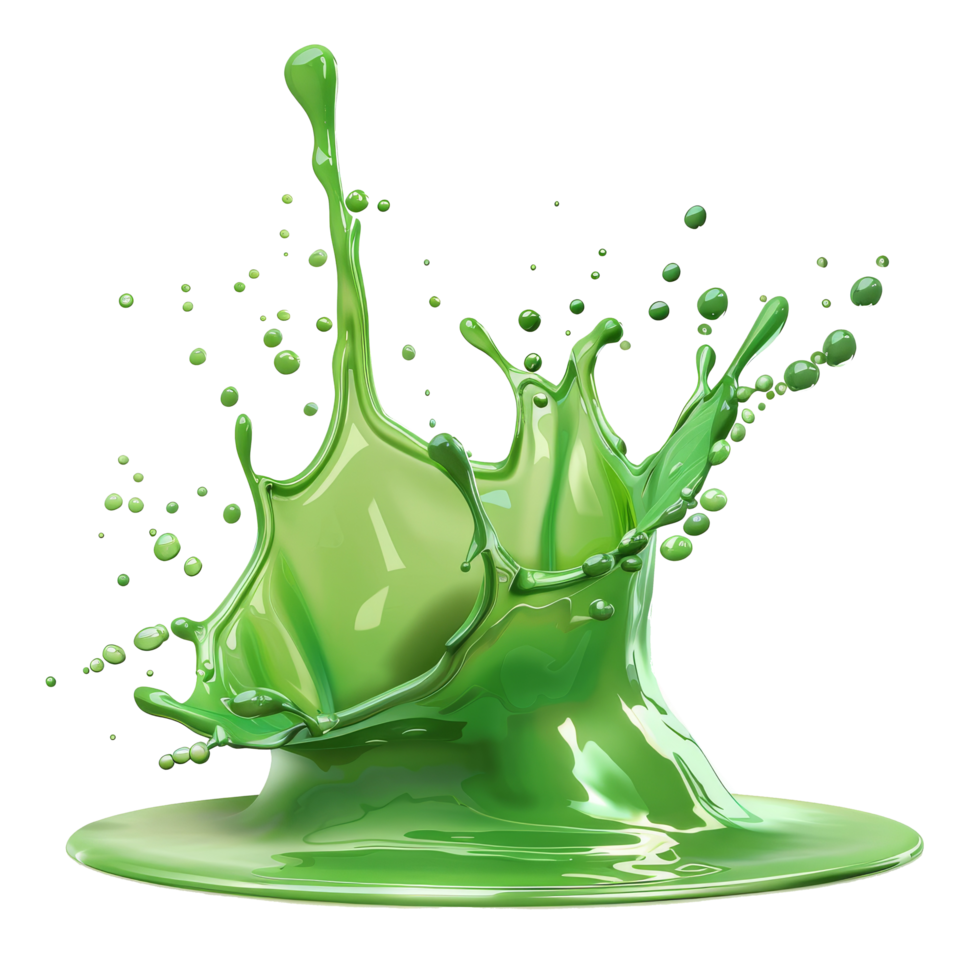 isolated green liquid splash transparent background png