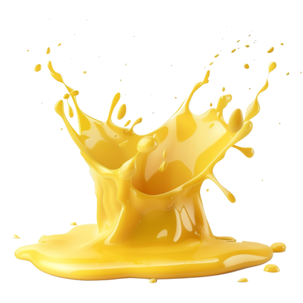 isolated yellow liquid splash transparent background png