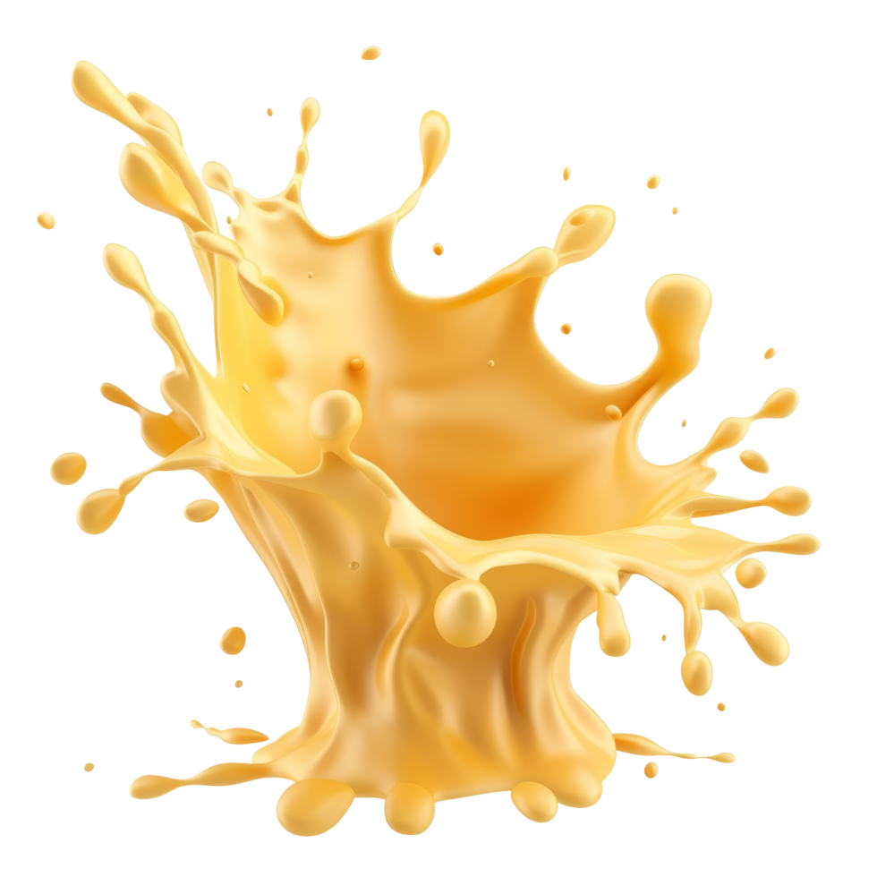 isolato giallo liquido spruzzo trasparente sfondo png
