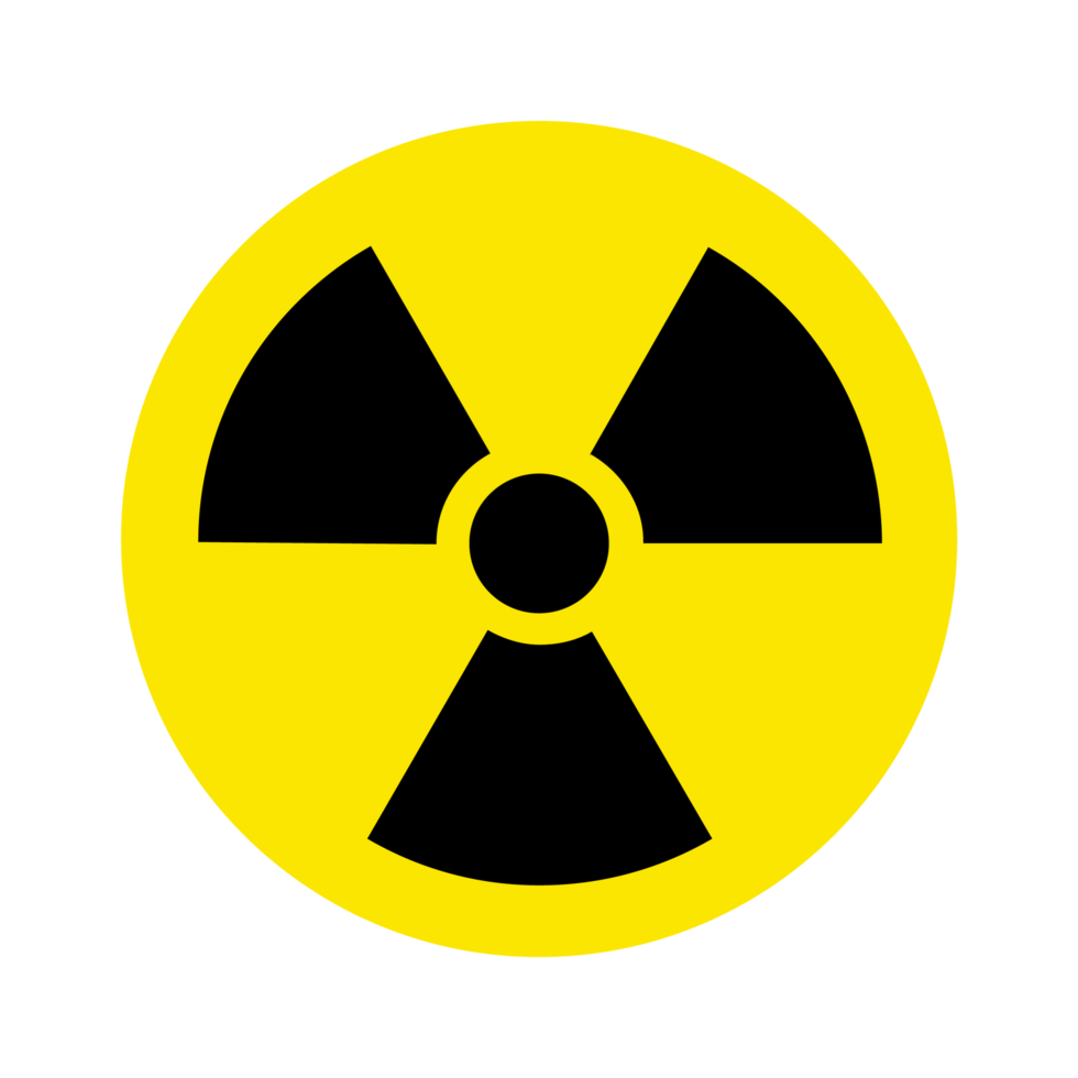 Radiation Warning Symbol.Isolated Radioactive sign png