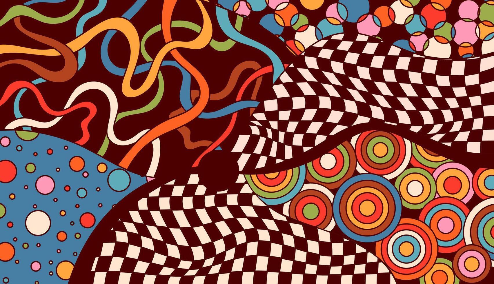 Abstract hippie decor. vector