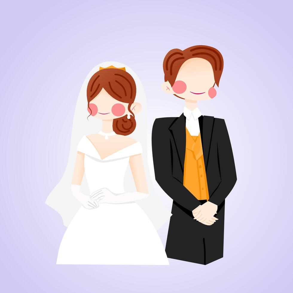 Wedding couple illustration vector