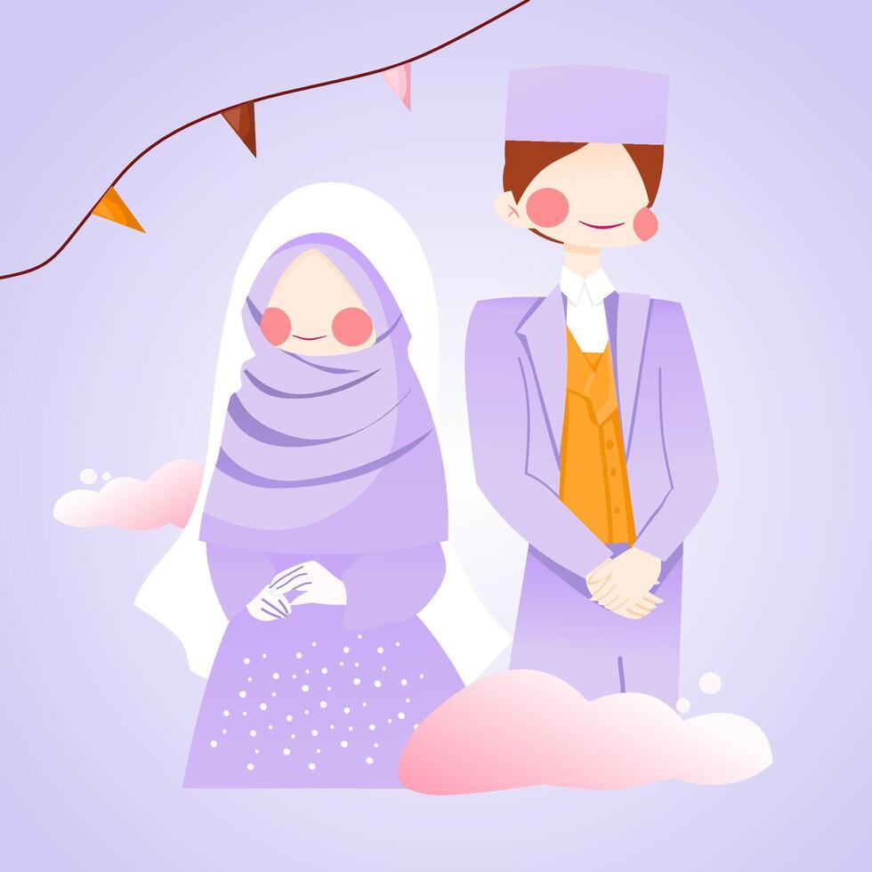 Wedding couple illustration vector
