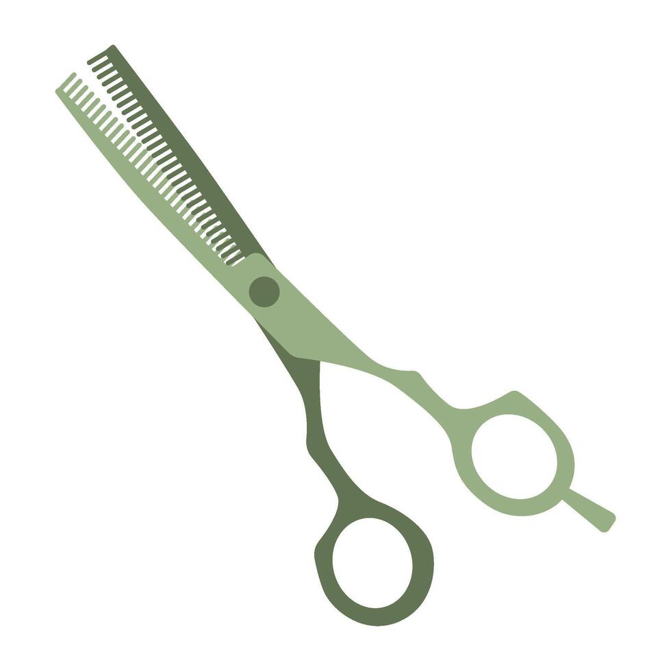 Hair scissors, thinning scissors. Professional hairdressing tool. Isolated illustration in clip art style. vector