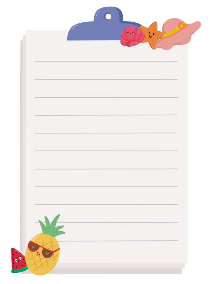 summer paper note png