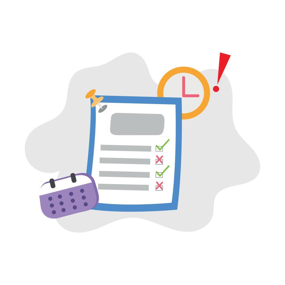 agenda clipart showing List Of Exercises Or Sportive Goals With Some Lines Crossed Out From The Fitness Essentials Collection vector