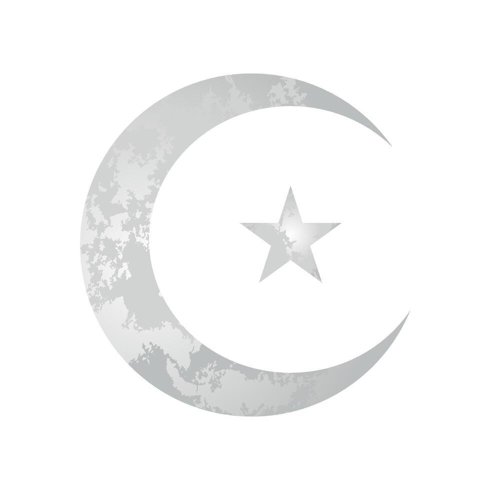 crescent moon clipart isolated on white background vector