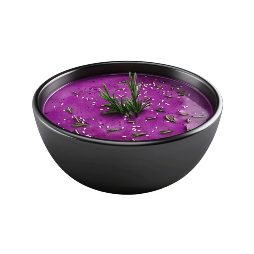 Generated AI Cream Soup Red Cabbage Healthy Meal food snack on the table food background rustic top view keto or paleo diet veggie vegan or vegetarian food on transparent background. png
