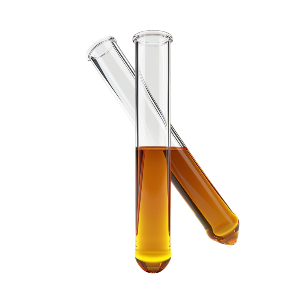 Two Test Tubes with Liquid in them on a transparent background png