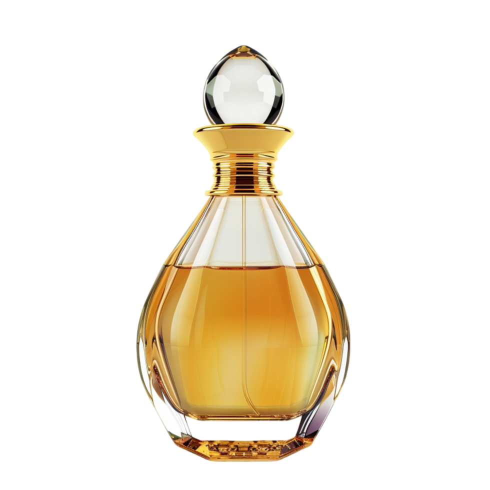 Generated AI A Bottle Of Perfume on transparent background. Or Whiskey In Elegant Style On Mockup png